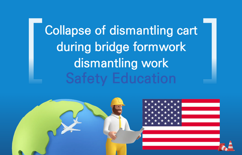 Collapse of dismantling cart during bridge formwork dismantling work